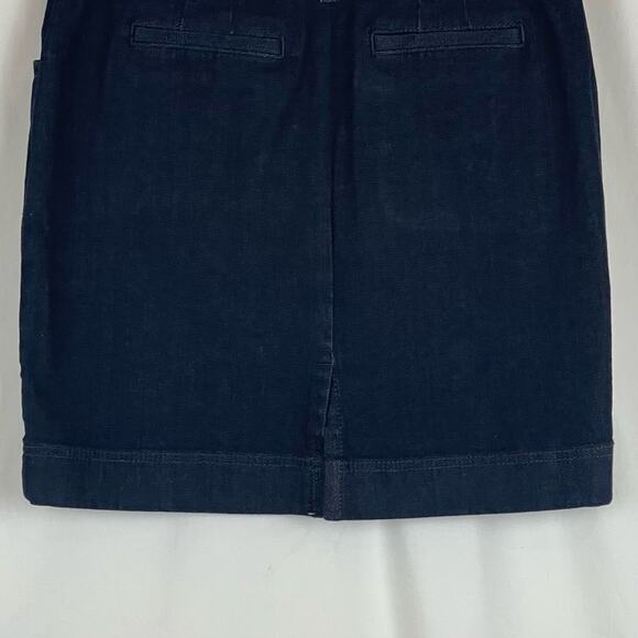 LOFT Blue Denim Cotton Blend Dark Wash Boho Cottage Jean Skirt NWOT Size 4P - Picture 6 of 10